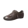Zapatos Planos de Cuero para Mujer, Modelo 2026, de Encaje, de Moda y Versátiles para Otoño, en Stock, Estampado de Leopardo, Nuevos Zapatos Planos Retro Marrones de Punta Cuadrada