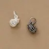 Colgante Mini Calabaza Patrón Espiral Hueco de Plata de Ley S925 Amuleto Pequeño de Calabaza Materiales para Tejido de Cuerda Hecho a Mano DIY