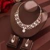 Juego de joyería comercio exterior joyería al por mayor Europa y Estados Unidos popular oro moda cristal diamante desnudo collar pendientes traje