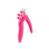 Tesoura de uma palavra para nail art Tesoura de unha em forma de U Tesoura de uma palavra estilo francês Armadura de terapia de luz cristalizada Ferramentas de manicure para extensão de unha