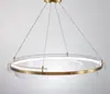 Lámpara de araña acrílica en forma de anillo de lujo ligero posmoderno para sala de estar, modelo de diseñador, para dormitorio, comedor, estudio, lámparas LED