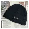 Gorro de Punto Sencillo Bordado con Letras para Otoño e Invierno, Muestra Facial de Mujer, Pequeño, a Prueba de Frío, Protección para los Oídos, Estilo Coreano, Gorro de Lana Versátil para Hombre