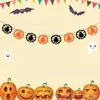 Decoración de Fiesta de Halloween al por Mayor Flor de Tela No Tejida Calabaza Murciélago Calavera Telaraña Colgante de Bandera