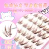 Pestañas Postizas Mixtas Densas de Conejo de Nueve Colas Color Marrón Dorado con Extensiones en los Bordes Exteriores, Pestañas Inclinadas Estilo Conejo y Zorro de Gran Volumen
