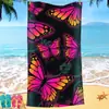 Toalla grande absorbente de natación de playa de dibujos animados microfibra transferencia de calor impresión digital toalla de playa Butterfly toalla de baño