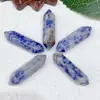 Collar Colgante de Piedra Natural Cristal Bala Hexagonal Doble Punta Piedra de Yoga Irregular Piedra Desnuda Joyería