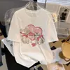 Camiseta de Manga Corta de Algodón Puro para Mujer 2026 Estilo Coreano Holgada Talla Grande Camiseta Casual Versátil para Mujer Top Camiseta de Algodón de Bambú para Mujer