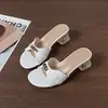 Sandalias de Una Correa de Tacón Alto Estilo Coreano con Hebilla Dorada Pequeña y Patrón de Cocodrilo para Mujer Sandalias de Playa de Suela Suave para Verano Sandalias de Exterior
