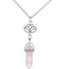 Joyería transfronteriza europea y americana personalizada collar con colgante de cristal de columna hexagonal combinable Collar multicapa para mujer de Luna hueca