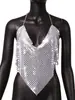 Conjunto Femenino para Discoteca Transfronterizo Nuevo AYJ2021: Top Tubo Strapless Metálico con Lentejuelas en Forma de Corazón Sexy de Espalda Descubierta que Muestra el Ombligo