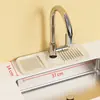 Alfombrilla Estrecha de Silicona para Desagüe Almohadilla Antisalpicaduras para Lavabo Encimera de Lavado Estante de Almacenamiento para Grifo de Cocina Alfombrilla para Jabón