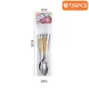 Amazon Transfronterizo Shangchao 6 Piezas Vajilla de Acero Inoxidable Cuchillo y Tenedor Cuchara Hotel Cuchillo y Tenedor para Steak Occidental Traje de 24 Piezas