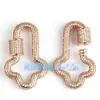 Acessórios de joias DIY cobre puro micro cravejado zircônia luxo parafuso pode abrir e fechar fivela de pulseira e colar