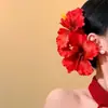 Didy No Tiene Miedo del Mismo Pasador Verde de Phalaenopsis Flor Lateral Flor Artificial Tocado Accesorios para el Cabello de Viaje a la Costa