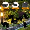 Tarjeta de patio de Halloween 2025, nueva silueta de terror para exteriores, decoración de gato negro, inserto impermeable y a prueba de humedad