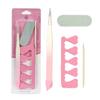Set de cuatro piezas para pulir piel muerta de uñas pre-tratamiento pulidor empujador de piel muerta punta partida diamante pegajoso kit de herramientas para uñas