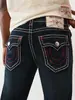 Marca de Moda de Rua Americana Verdadeira Transfronteiriça Jeans Y2K Branco Linha Grossa Buda Reto Jeans Casual para Homens