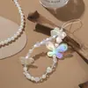 Cadena Creativa Corta para Teléfono Móvil con Cuentas y Lazo de Colores Funda para Teléfono Móvil Lanyard Bolso Accesorios de Joyería Lanyard para Teléfono Móvil