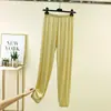 Pantalones casuales de verano para mujer, a prueba de mosquitos, tela modal fina, con puño en los tobillos, se pueden usar al aire libre, pantalones para aire acondicionado
