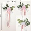 Respaldo de silla artificial Flor de eucalipto boda accesorios de fotografía de boda nuevo Mori silla de pasillo de boda flor decorativa
