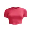 Roupa de Yoga Top Roupas Fitness Femininas Roupas de Treino de Pilates Esportiva ao Ar Livre Slim Fit Camiseta de Manga Curta Verão Novo