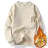 Suéter para Hombre Invierno Forrado de Felpa Engrosado Cálido Cuello Redondo Camisa Base Jóvenes Hombres Doble Cara Felpa de Grano Austriaco Top Casual