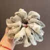 Goma para el pelo de gasa con estampado de rosas para mujer, Sencilla goma para el pelo para adultos, Cuerda para el pelo de intestino de cerdo, Accesorio para el pelo