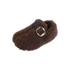 Zapatos de Algodón con Forro de Felpa para Niños con Forma de Pezuña de Cerdo Ins 2026 Otoño e Invierno Nuevos Zapatos Peludos Slip-On Lindos Estilo Coreano para Niñas