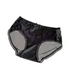 Panty de Encaje Hongxuan de Seda Hielo para Mujer con Refuerzo de Algodón, Malla Transparente, Plisado de Color Contrastante, Braguita de Encaje Puro para Mujer