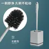 Cepillo para Inodoro con Mango Largo, Sin Rincones Muertos, Cepillo para Inodoro Montado en la Pared, Cepillo Multifuncional de Limpieza para el Hogar con Base, No Requiere Taladro