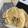 Nova Blusa de Moletom Infantil Outono 2026 Estilo Coreano Meninos Desenho Animado Cachorrinho Gola Redonda Pulôver Roupa de Outono para Meninas