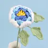 Decoraciones de flor de peonía tejidas a mano con hilo, flores artificiales como regalos para amigos y mejores amigas, flores tejidas