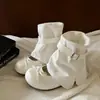 Botas Maillard Femininas 2026 Primavera e Outono Botas Curtas Super Populares, Botas Empilháveis, Sapatos Mary Jane com Fivela de Cinto de Uso Duplo para Mulheres