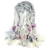 Cachecol de Lã Pintado à Mão, Dupla Utilização como Xale para Proteção contra o Frio, Gola Térmica Feminina para Outono e Inverno, Design Personalizado Pintado à Mão com Plantas e Flores Artesanais