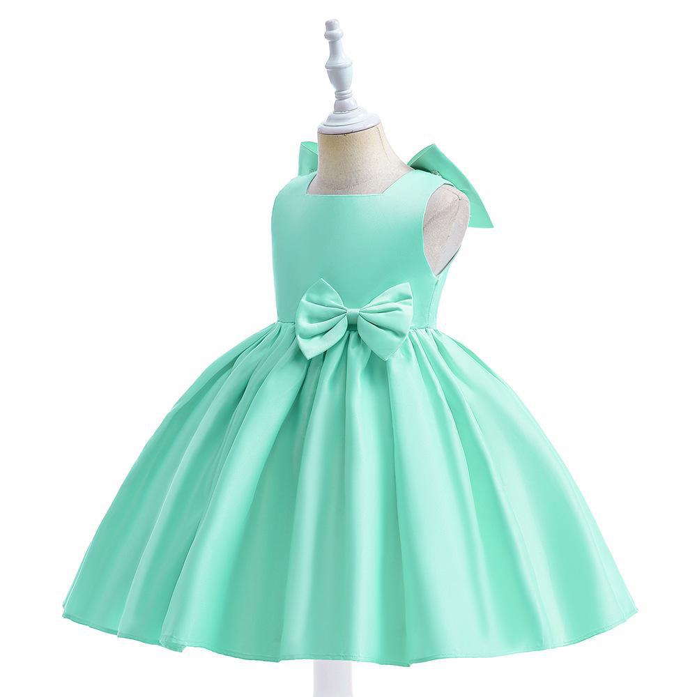 简约儿童礼服缎布连衣裙