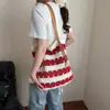 Bolso Tote Tejido de Punto de Gran Capacidad para Mujer 2025 Nuevo Estilo Recortado Hombro Orilla del Mar Ropa de Trabajo Vacaciones Playa Hombro