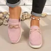Mules com Pingente de Franja e Bico Fechado, Feitas de Couro de Veado, Chinelos Casuais Femininos Planos e Confortáveis, Mules de Couro Genuíno, Sapatos de Calçar