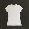 Top de Verano Delgado de Estilo Francés, Multicolor, de Nicho, Cuello Redondo, Hombros Normales, Camiseta Deportiva de Manga Corta para Mujer, Estilo Corto