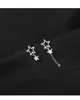 Pendientes de diamantes asimétricos con forma de estrella y luna de Dongdaemun de Corea del Sur, con hebilla de diamante, elegantes y sencillos, que combinan con todo.