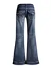Jeans de tiro bajo estilo Yi Mengling para mujer 2026 nuevo diseño americano azul oscuro estilo chica hot pantalones micro acampanados