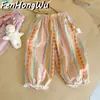 ¡En stock!!! Pantalones Cortos Casuales Elegantes de Verano para Niñas, Pantalones Finos Cómodos Anti-Mosquitos, Pantalones Tipo Linterna Jogger para Niñas
