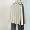 Camiseta Básica Original de Cuello Medio Alto, Nuevo Suéter de Punto Otoño e Invierno para Mujer, Top Versátil y Elegante de Manga Larga Ajustado