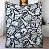 Coloração preto e branco, manta casual para casa, manta multiuso DIY, manta para rabiscar, manta para cochilo, atacado, arte linear pintada à mão, design criativo