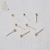 Aretes Lisos de Perlas Chapados en Oro de 14K Cobre Chapado en Oro Aretes Esféricos para DIY Aretes Simples de Alta Gama Venta al Por Mayor