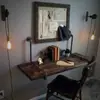 Mesa dobrável de parede para casa economizadora de espaço design industrial retrô mesa de computador de parede mesa ferro Pinus