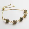 Pulsera de Hilo de Cobre Chapado en Oro de 14K Envuelto en Perlas Redondas Naturales de Amatista y Lapislázuli, Joyería de Mano Simple y Elegante, Accesorios Transfronterizos