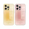 Adequado para Capa de Celular iPhone Apple 18Promax Vidro Espelhado Inglês Efeito Gradiente Sonhador Mancha Personalização