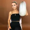 Amazon comércio exterior transfronteiriço moda europeia e americana peruca cabelo curto fofo mechas médias peruca cabelo liso curto peruca peruca