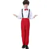Overoles para Niños Ropa de Rendimiento Vestido para Niño Ropa de Anfitrión Pequeño Traje de Manga Corta Ropa para Actuación de Jardín de Infancia