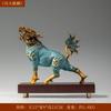 Oficina de Arte em Cobre Fenghuo Kirin Ornamentos de Latão Decoração de Sala de Estar Artesanato de Escultura em Cobre Estante Bogu de Mesa para Escritório Cobre